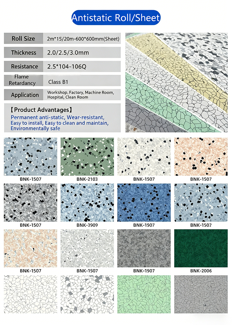 Anti-Static PVC Flooring for Cleanrooms