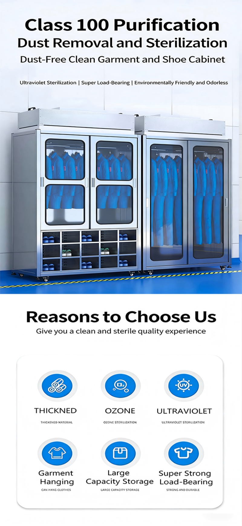 Custom Cleanroom Stainless Steel Wardrobe