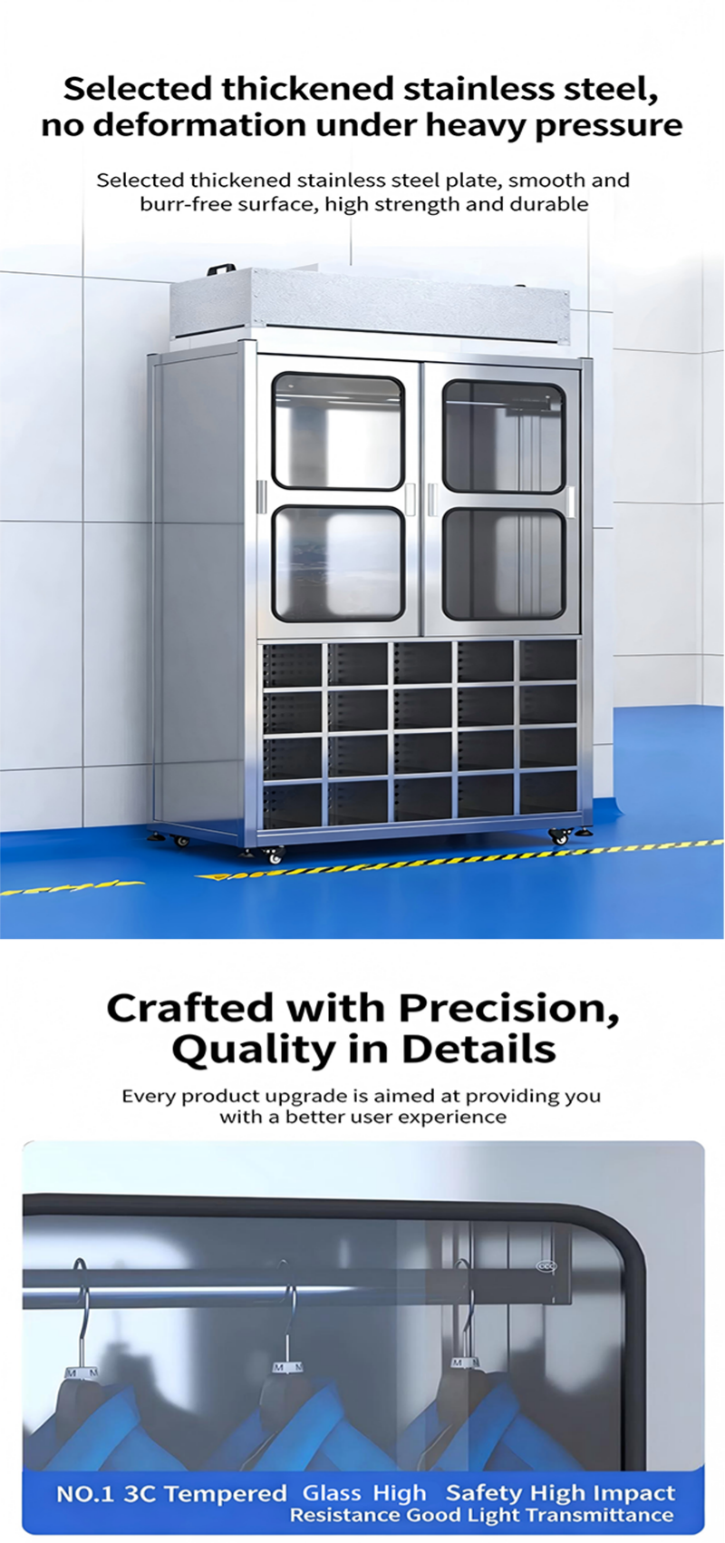 Custom Cleanroom Stainless Steel Wardrobe